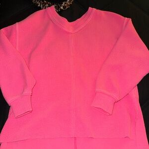 Aerie waffle Women's Pink Sweater